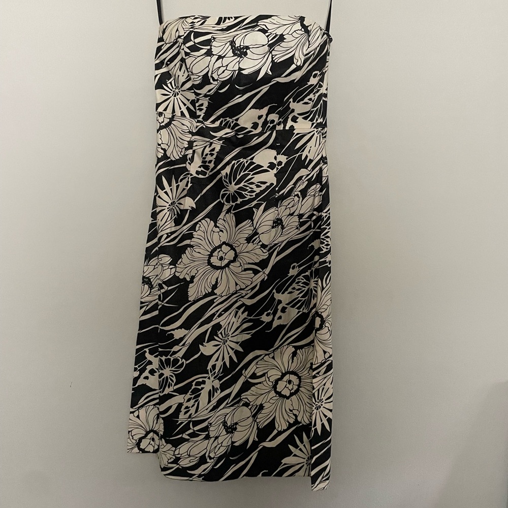 Express strapless midi floral dress